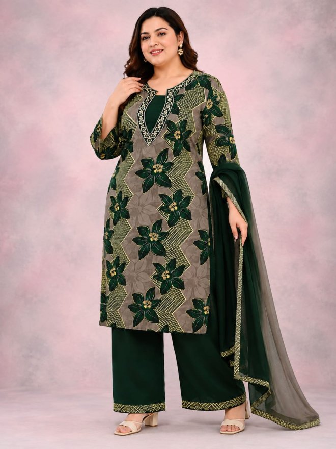 Women’s Plus Size Rayon Printed 3-Piece Suit Set