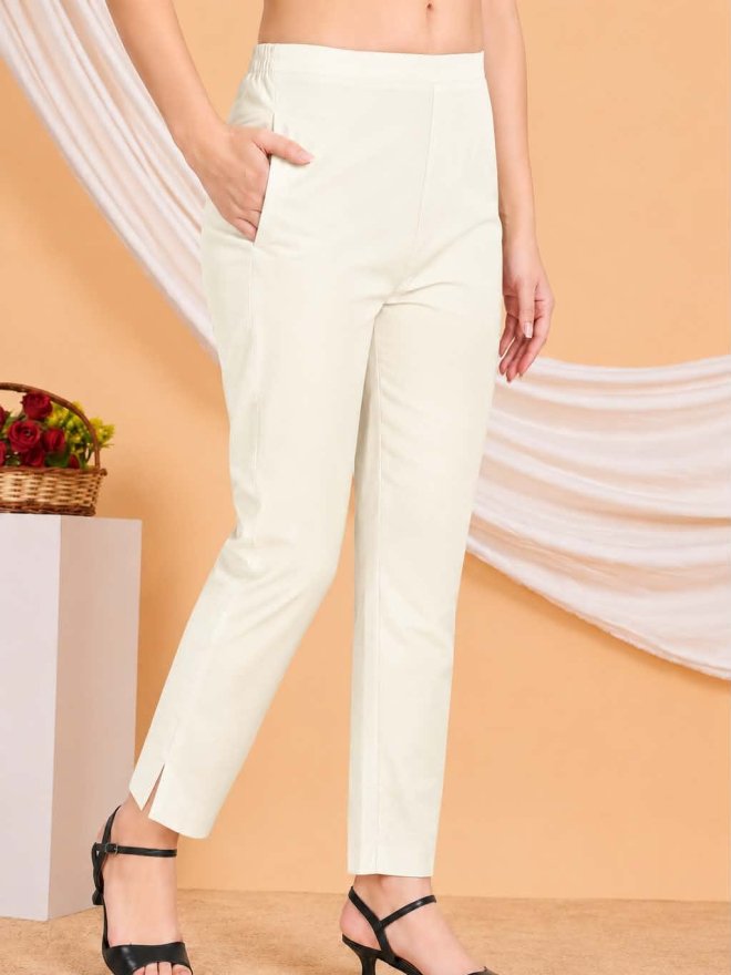 Women’s Solid High-Waist Straight-Fit pants