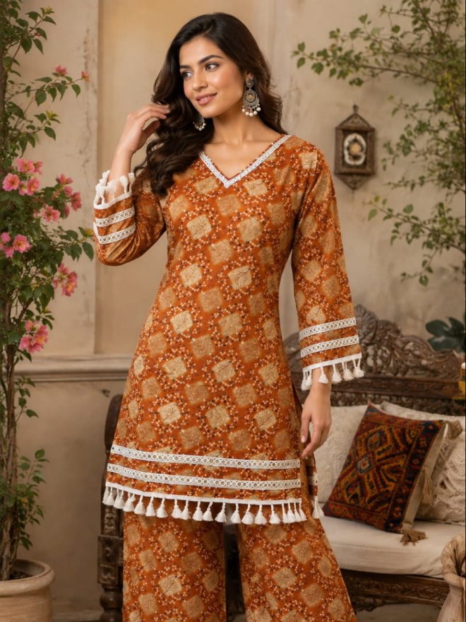 Elegant Cotton Farsi Salwar Suit Set