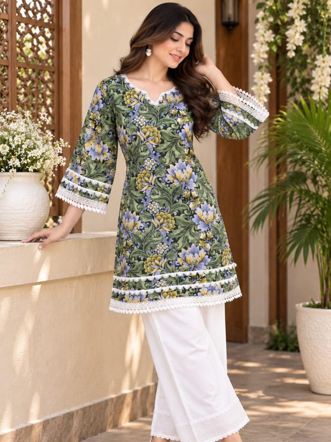 Floral Printed Farsi Salwar Suit Set